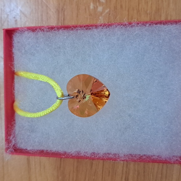 Candy Corn Crystal Heart Necklace - Picture 2 of 6